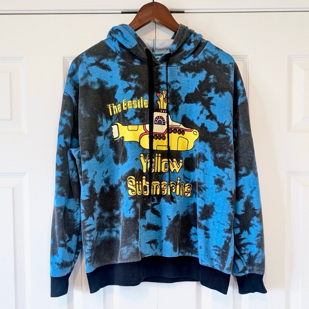 The Beatles Yellow Submarine Blue and Black Tie Dye Hoodie